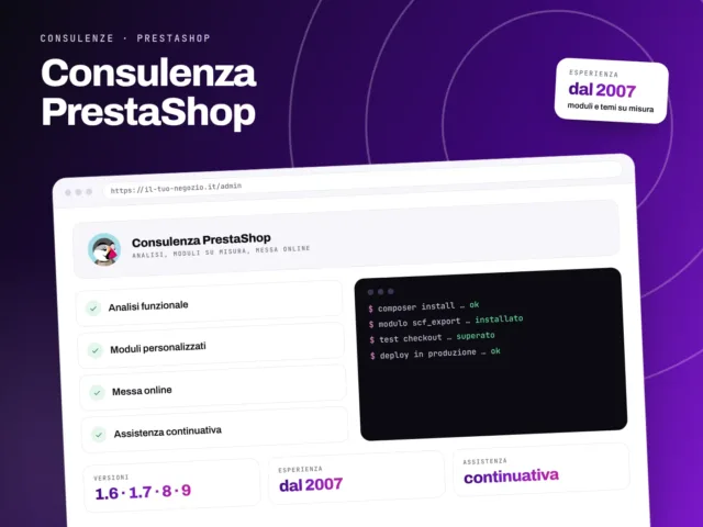 Consulenza PrestaShop - servizio S.C.F. Group
