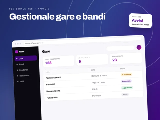 Gestionale Gare e Bandi - servizio S.C.F. Group